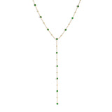 Emerald Bezel Gemstone Lariat