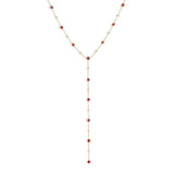 Bezel Gemstone Lariat - Ruby