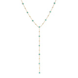 Bezel Gemstone Lariat - Turquoise