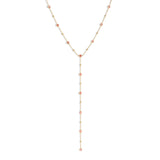 Bezel Gemstone Lariat - Pink