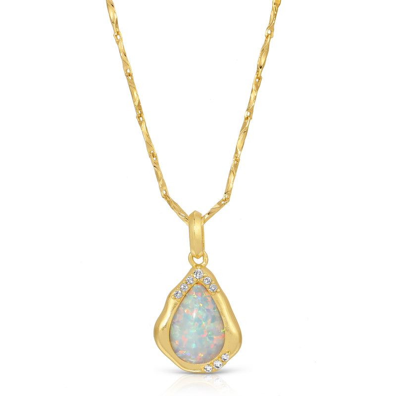 Luster Pendant Necklace - Opal