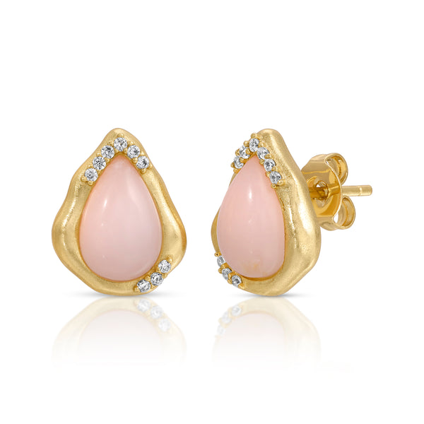 Luster Studs - Pink Opal