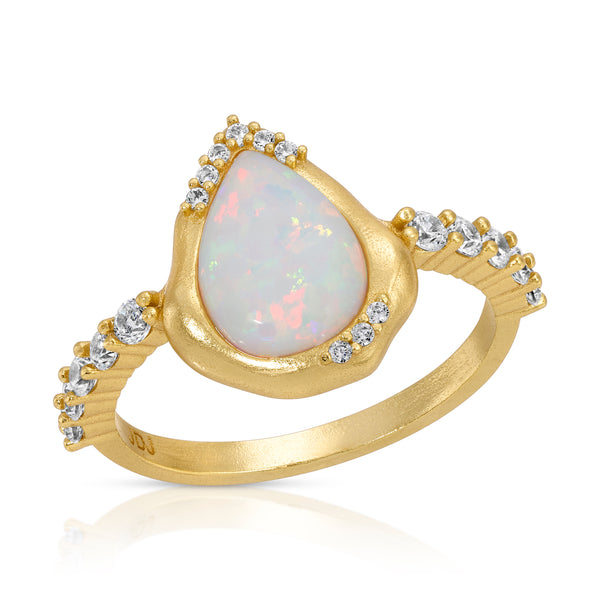 Luster Solitaire Ring - Opal