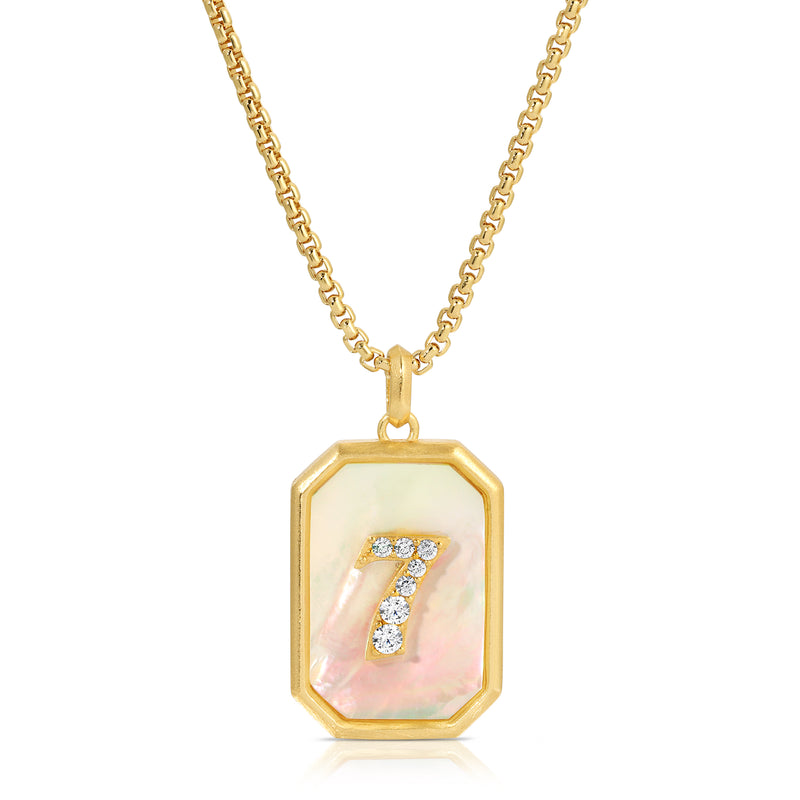 CYBER MONDAY EXCLUSIVE - LUCKY #7 Pendant Necklace - Pearl