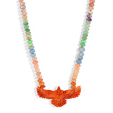 Rise & Reign Eagle Necklace -Mexican Fire Opal