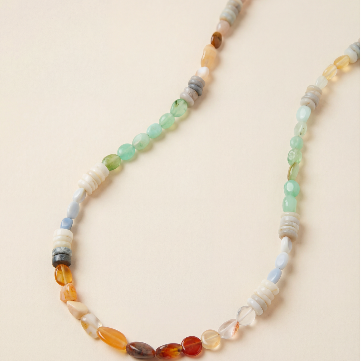 Rainbow Opal Nugget & Heishi Layering Necklace