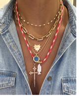 Fisher Corded Necklace - Red Gingham