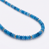 Mia Beaded Stone Necklace - Blue Crush