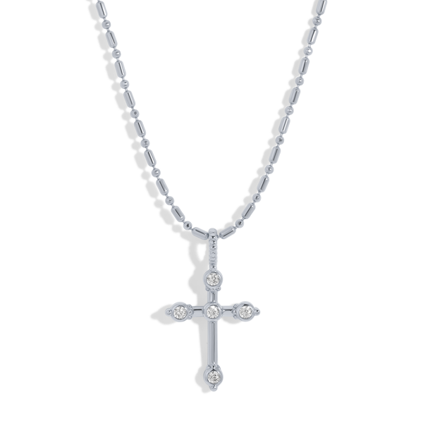 Bezel CZ Cross Necklace
