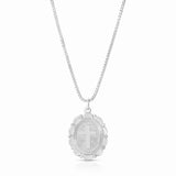 Scalloped Cross Necklace - Silver