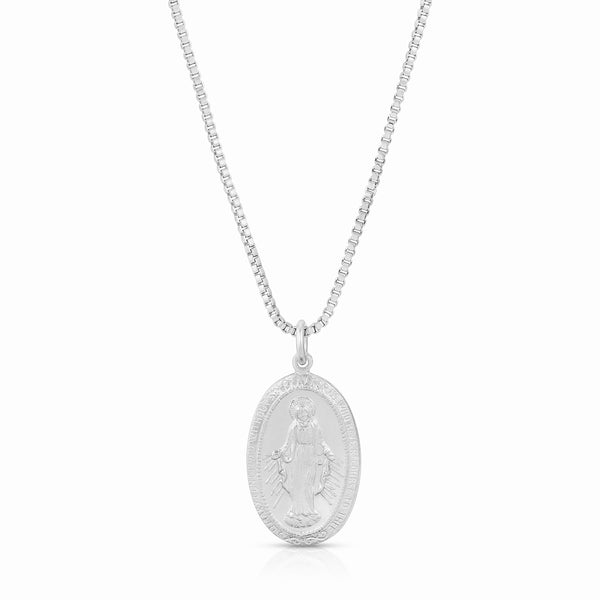 Mary Pendant Necklace - Silver