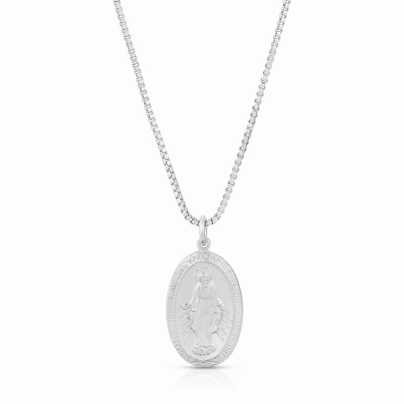 Mary Pendant Necklace - Silver