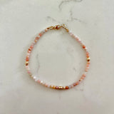 Bali Beaded Bracelet - Pink Opal