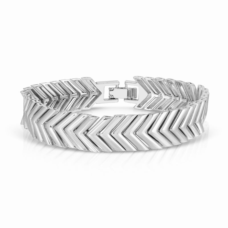 Lani Chevron Bracelet- Silver