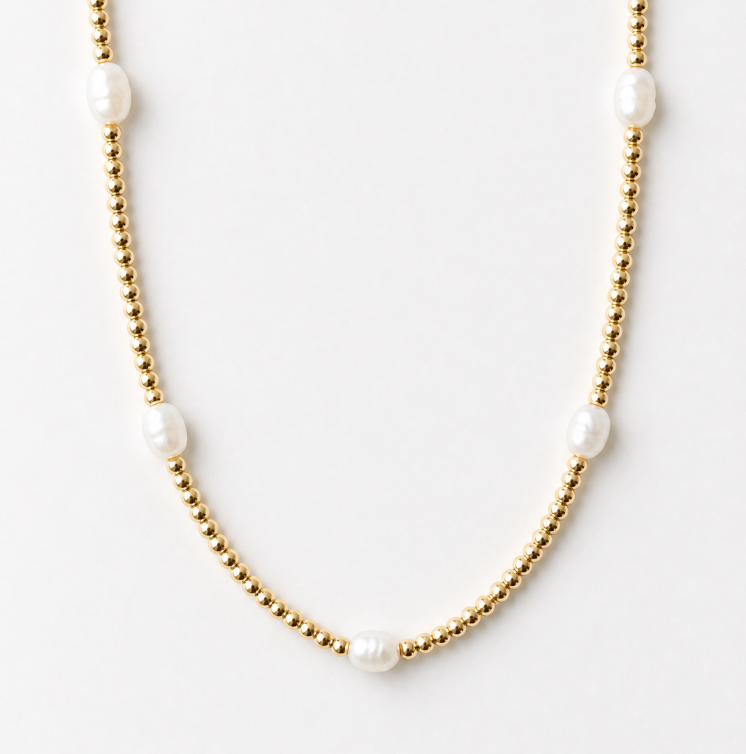 Americana Beaded Necklace - Pearl