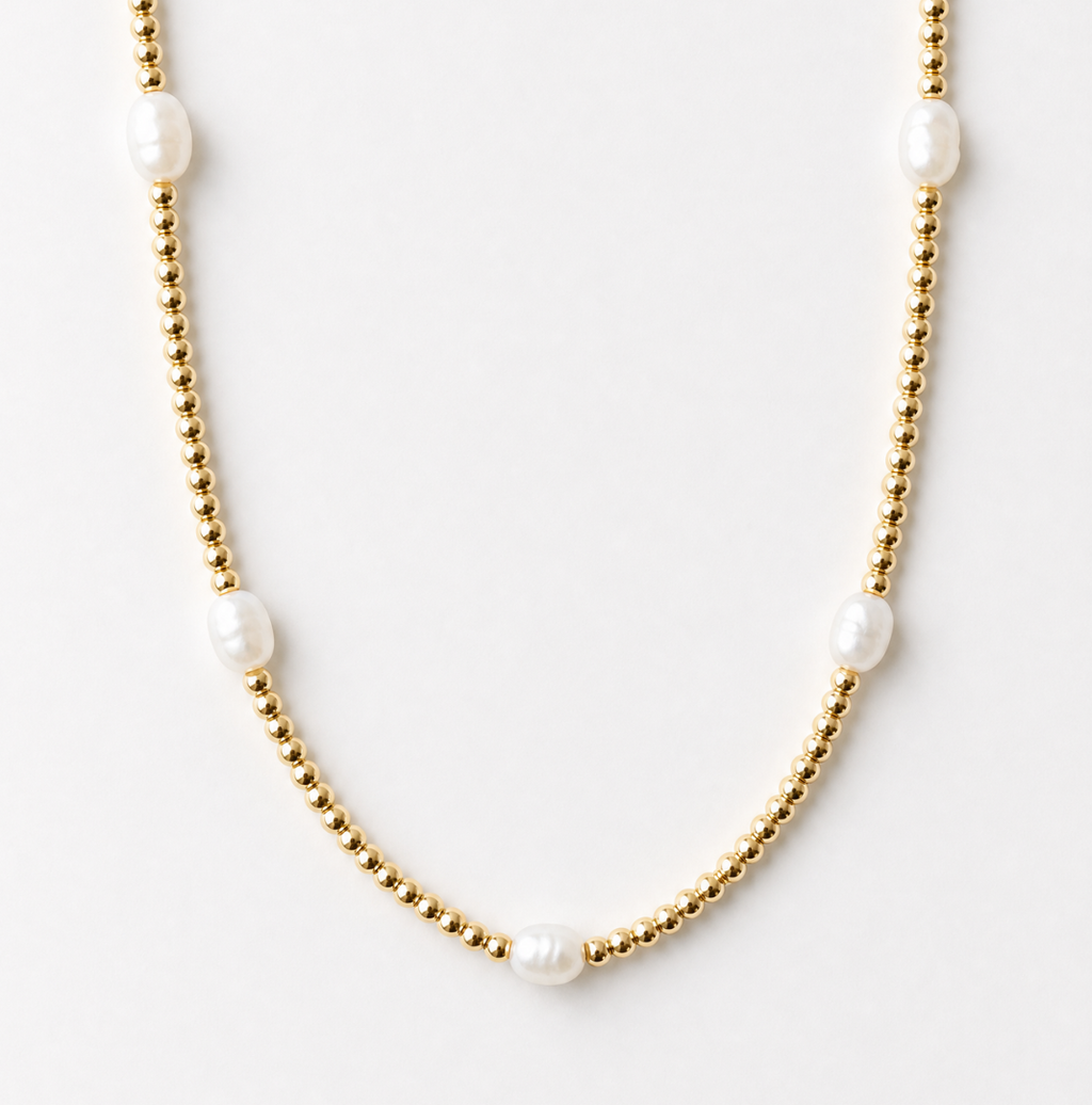 Americana Beaded Necklace - Pearl – Joy Dravecky