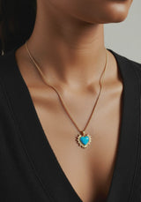 Sacred Heart Necklace -Turquoise