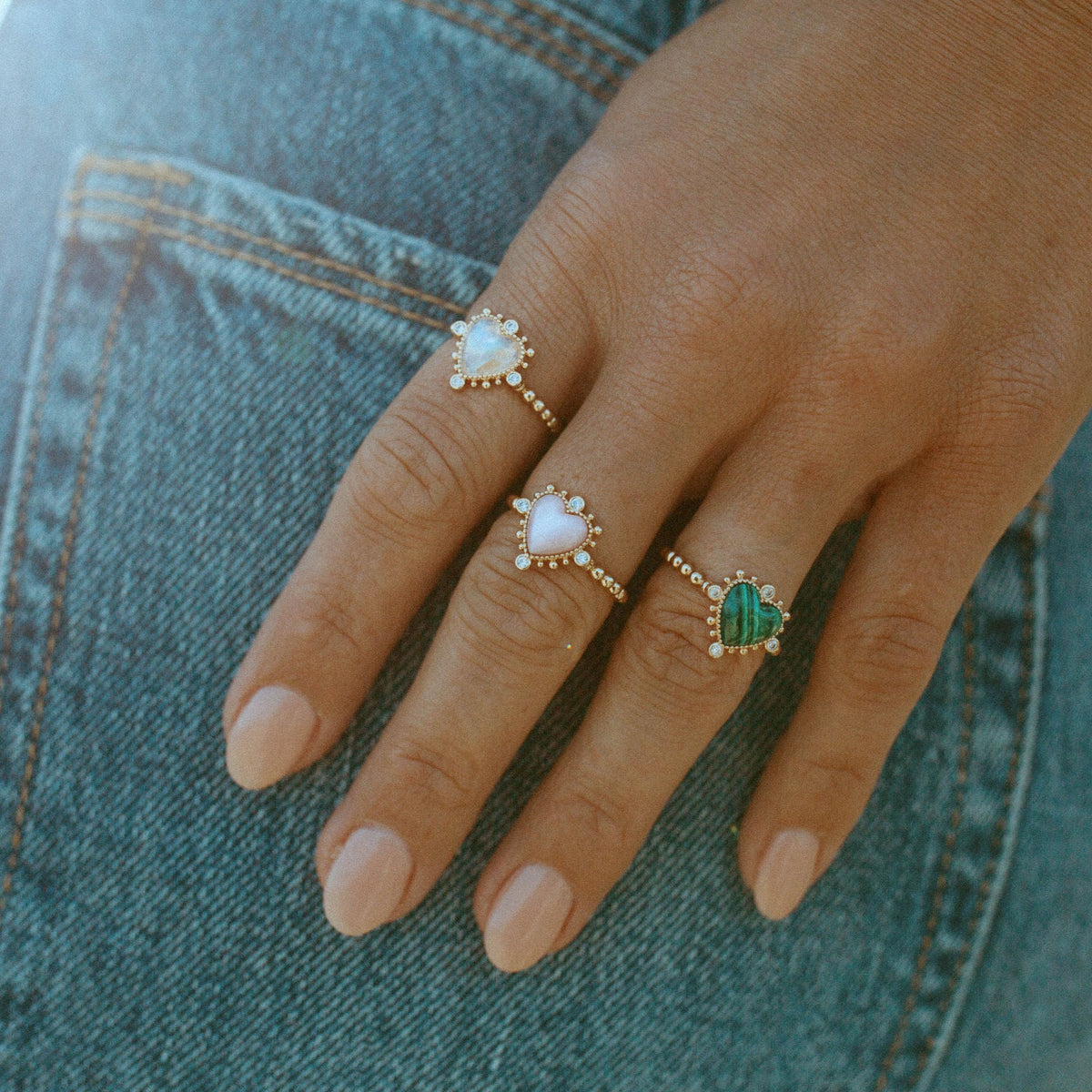 Heavenly Heart Ring- Moonstone