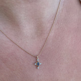 Victoria Cross necklace - sapphire