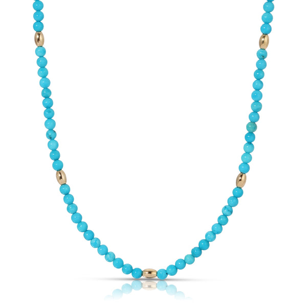Bali Beaded Necklace in Smooth Turquoise