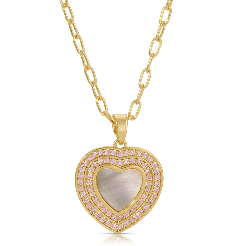J'Adore Heart Necklace - Pink