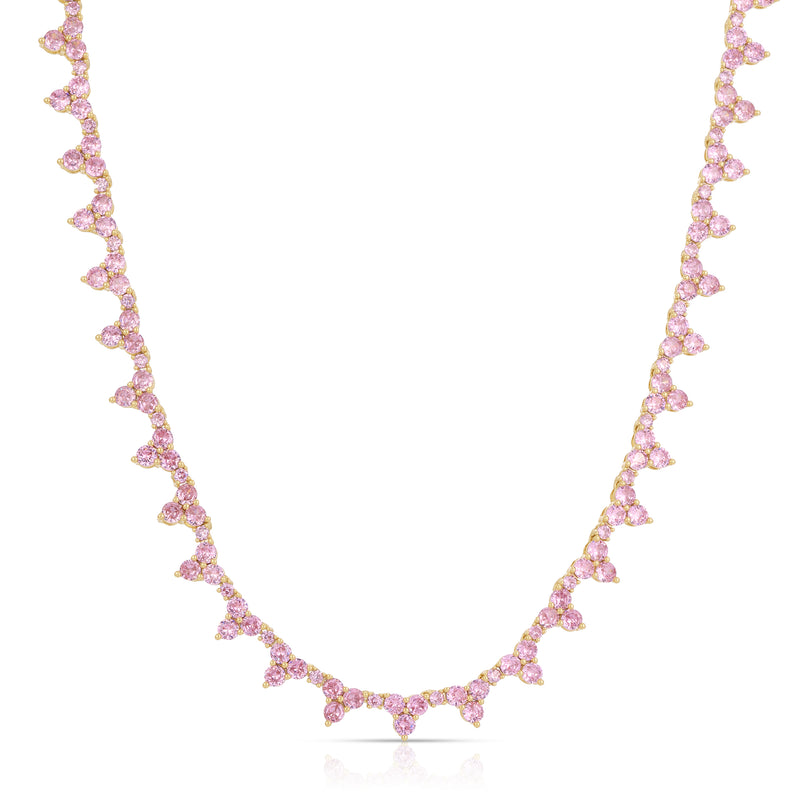 PINK HEART CLASSIC TENNIS NECKLACE – Limlim fashion accessories