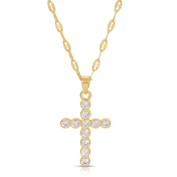 Francesca Cross Necklace - WHITE