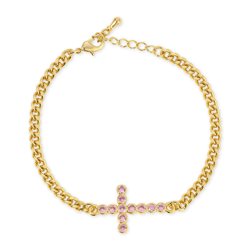 Francesca Cross Bracelet - PINK
