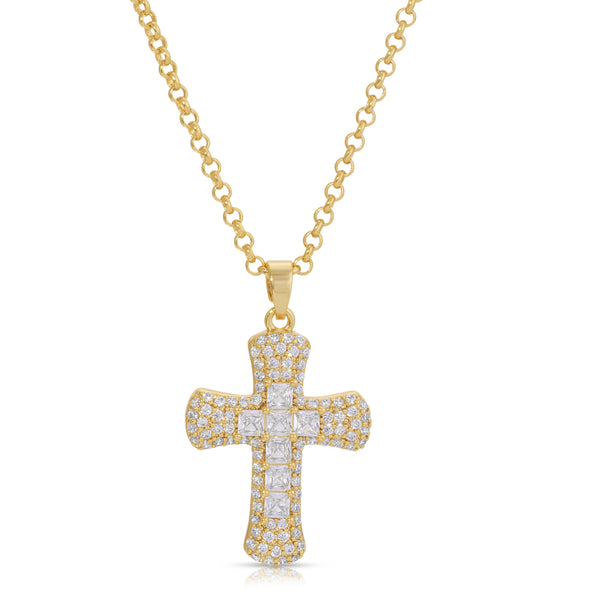 Donatella Cross Necklace - White