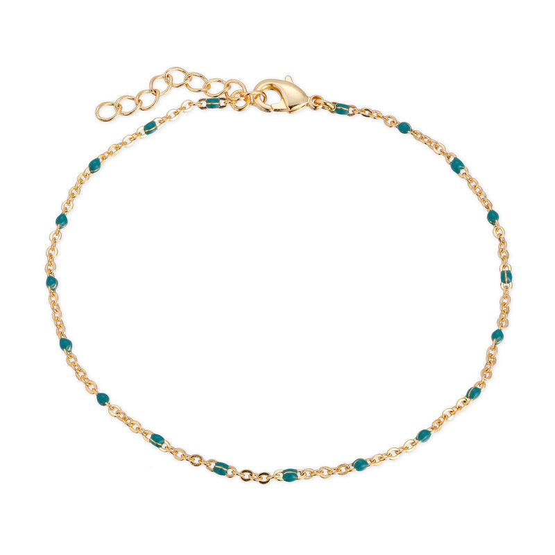 Enamel Beaded Bracelet in Turquoise