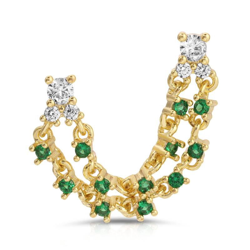 Ava Double Stud - Emerald