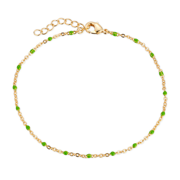 Enamel Beaded Bracelet in Green