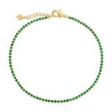 Gracie Tennis Anklet - Emerald