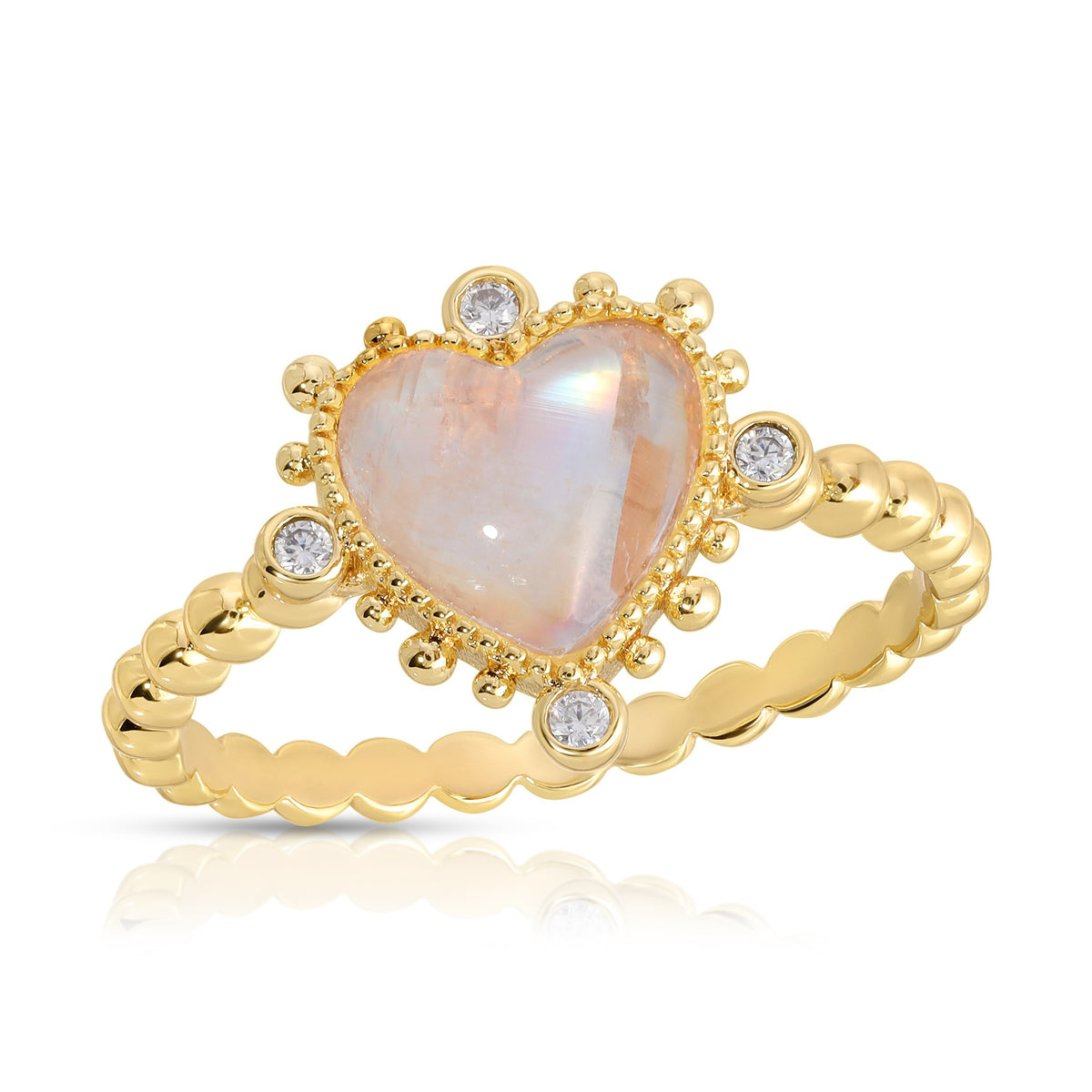 Heavenly Heart Ring- Moonstone