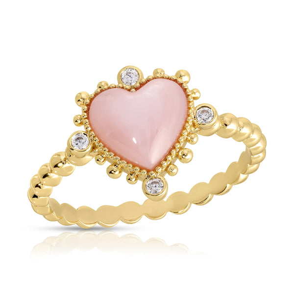 Heavenly Heart Ring - Pink Shell