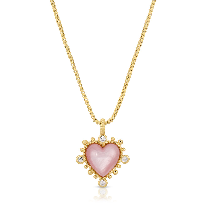 Heavenly heart Necklace - Pink Shell