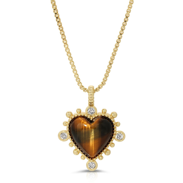 Heavenly Heart Necklace - Tiger's Eye