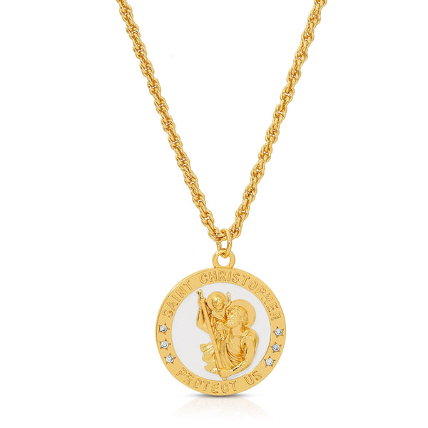 Mens St Christopher Necklace Gold & Silver – Abiza