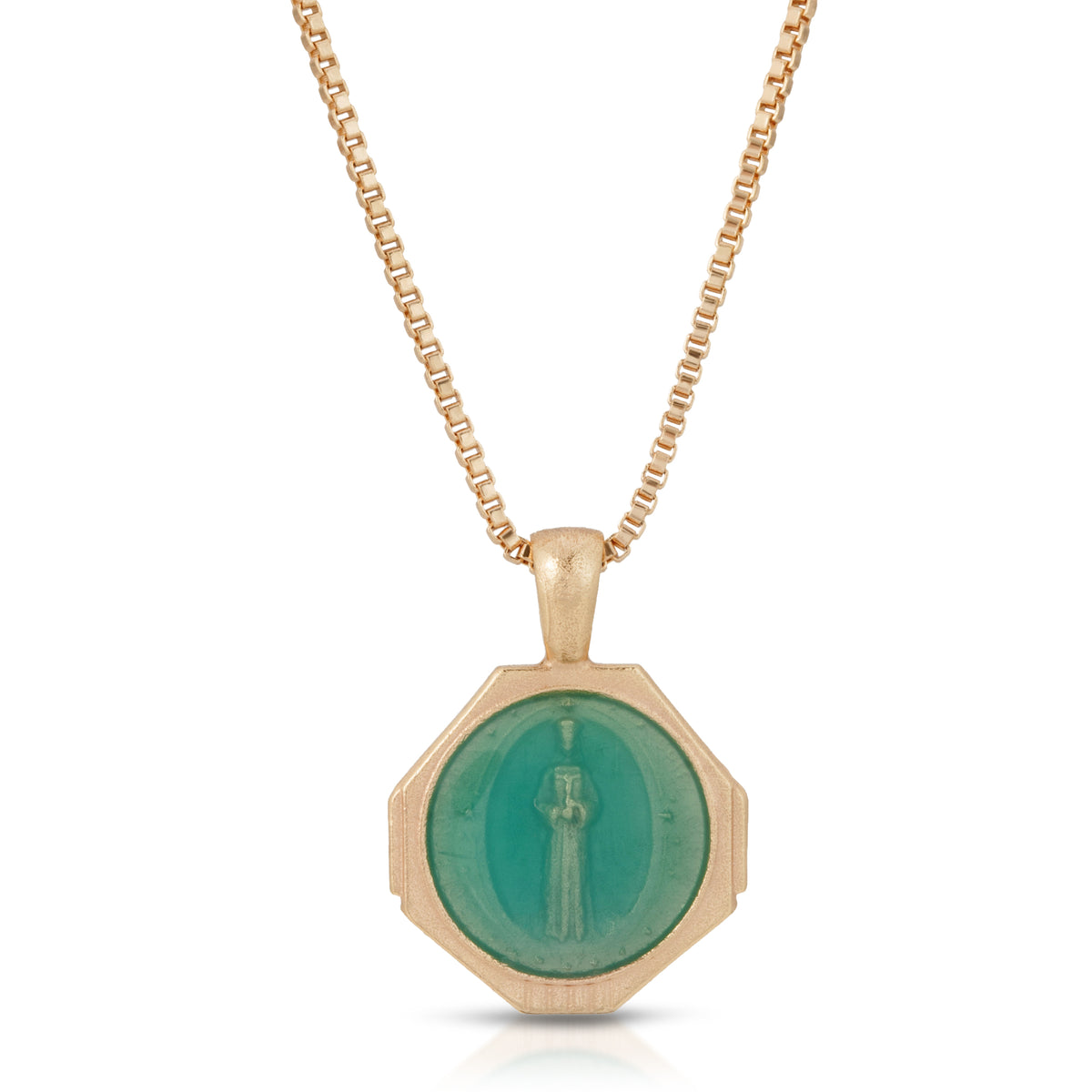 Sofia seafoam Our Lady of Pontmain pendant necklace