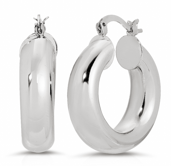 Blake Thick Hoops - Silver