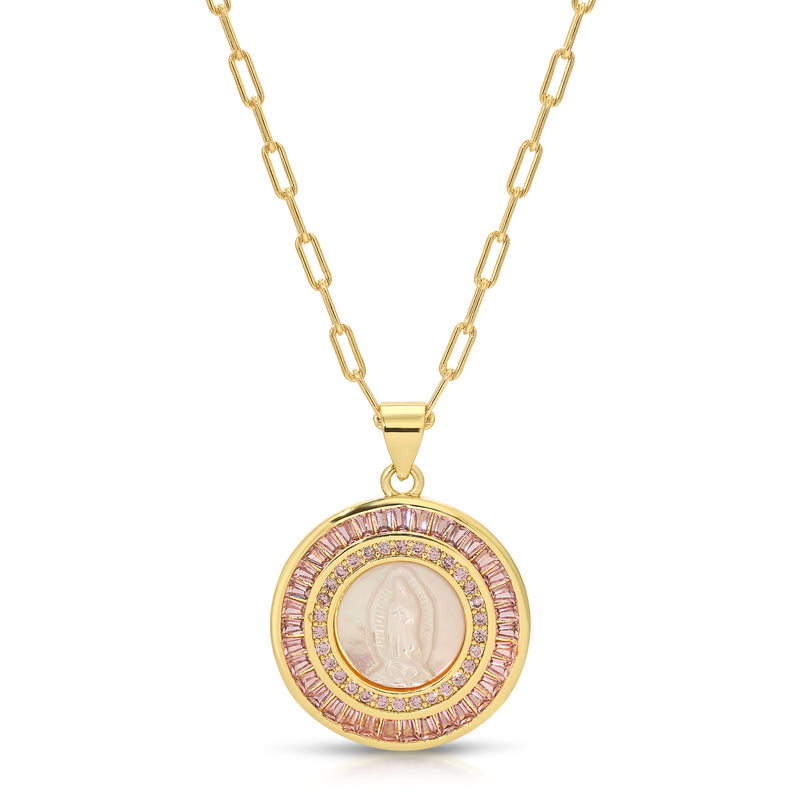 Mother Mary Necklace - Pink