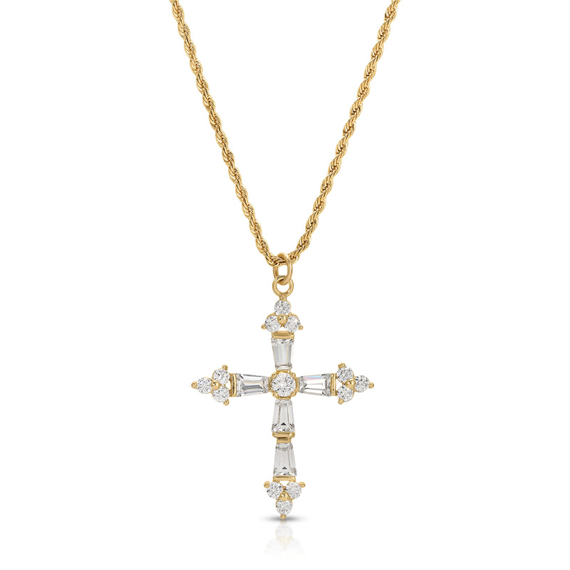 Girl's Delicate Ornate Cross Pendant on Chain, 14K Yellow Gold – Fortunoff  Fine Jewelry