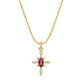 Victoria Cross necklace - ruby