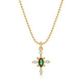 Victoria Cross necklace - emerald