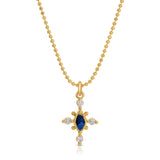 Victoria Cross necklace - sapphire