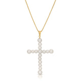 Vivian Pearl Cross Necklace