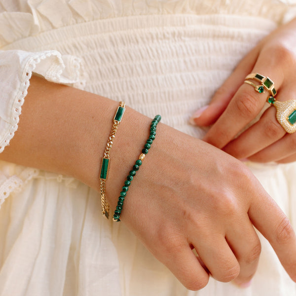 Bali Beaded Bracelet - Malachite